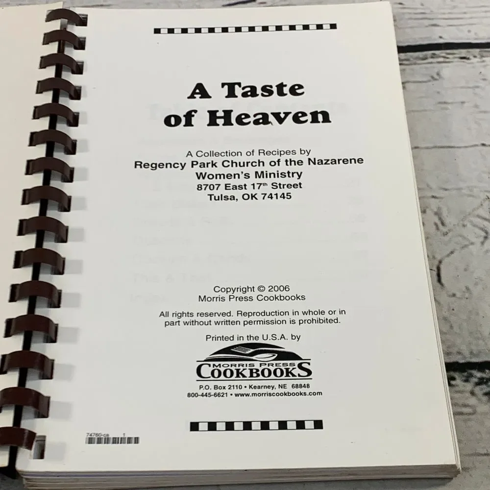 A Taste of Heaven - Regency Park Nazarene Women's Ministry [2006]‎ Cookbook